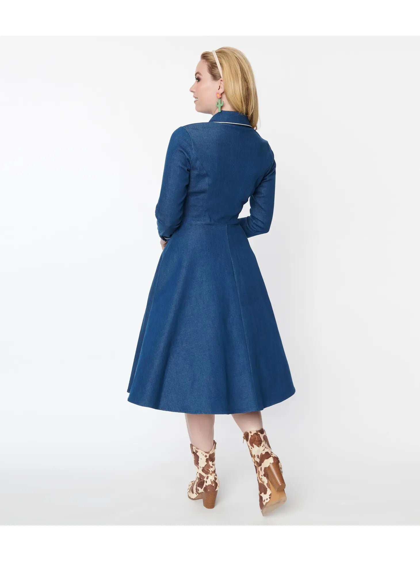 Vintage Denim Western Swingkleid