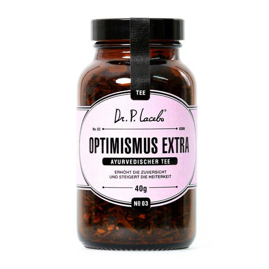 Optimismus Extra Tee im Apothekerglas – ayurvedischer Kräutertee