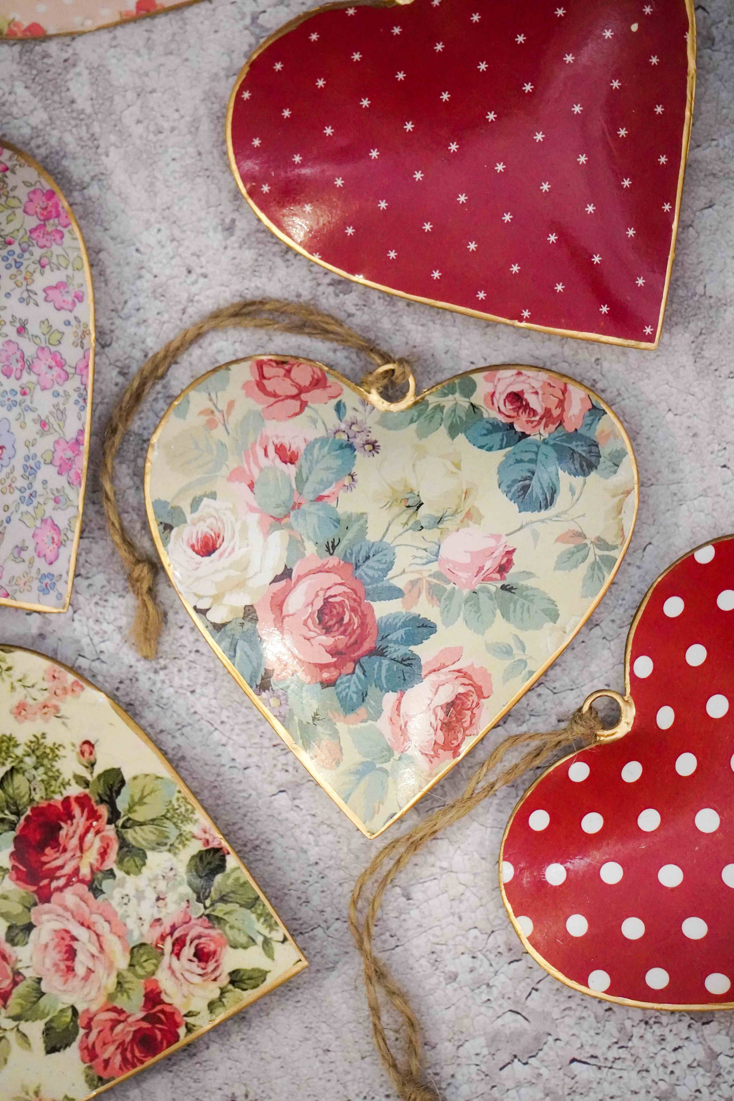 Vintage Metallherz Roses zum Aufhängen - Dotty&Dan