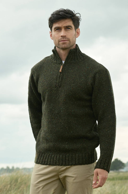 Donegal Wollpullover aus 100% irischer Wolle - graphitbraun - Dotty&Dan