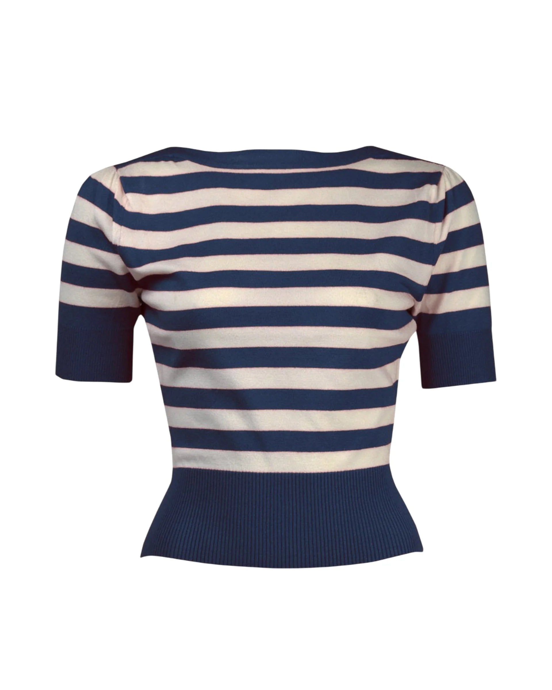 Vintage Streifen Pullover navy im Audrey Stil