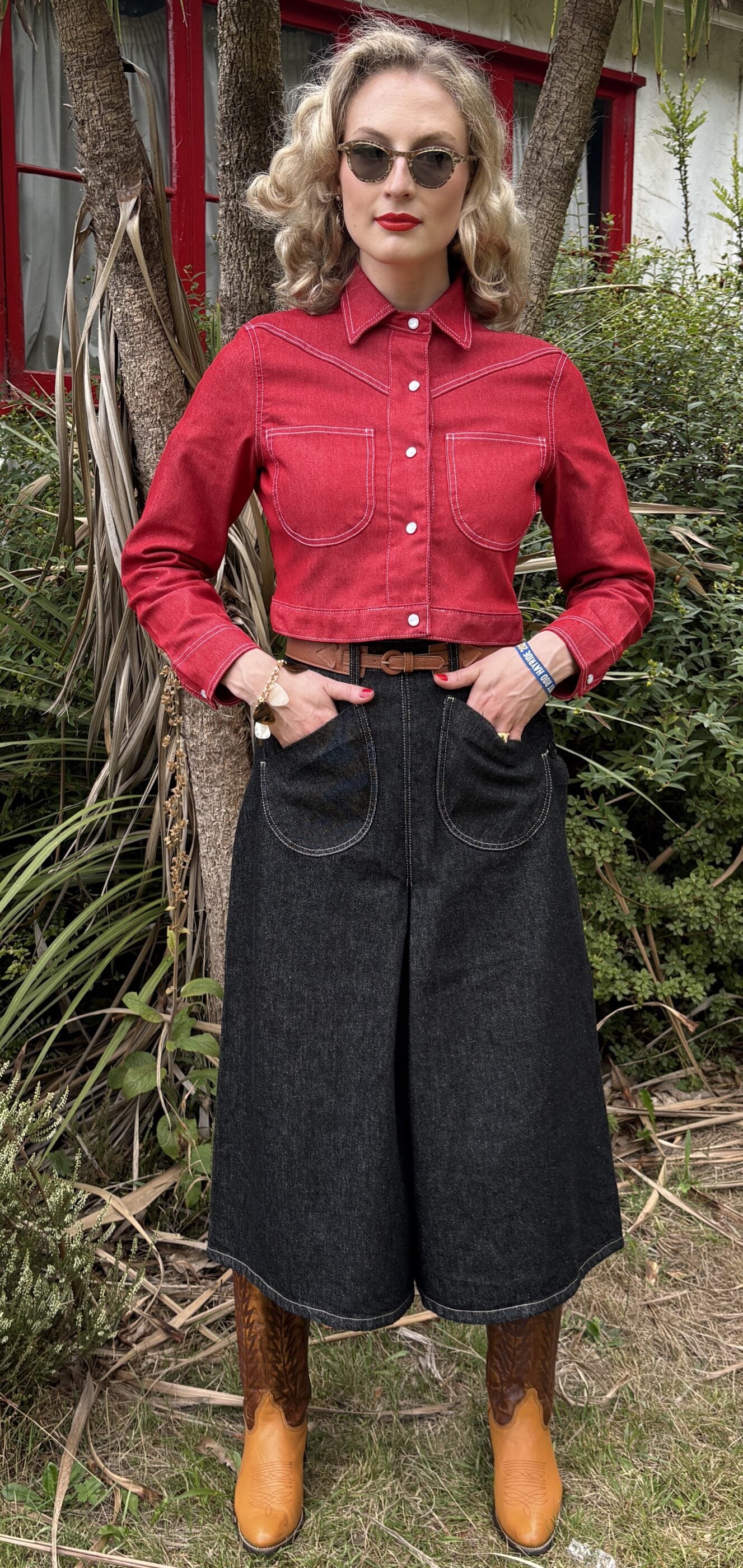 Vintage Culotte Damen Schwarz Denim Freddies of Pinewood