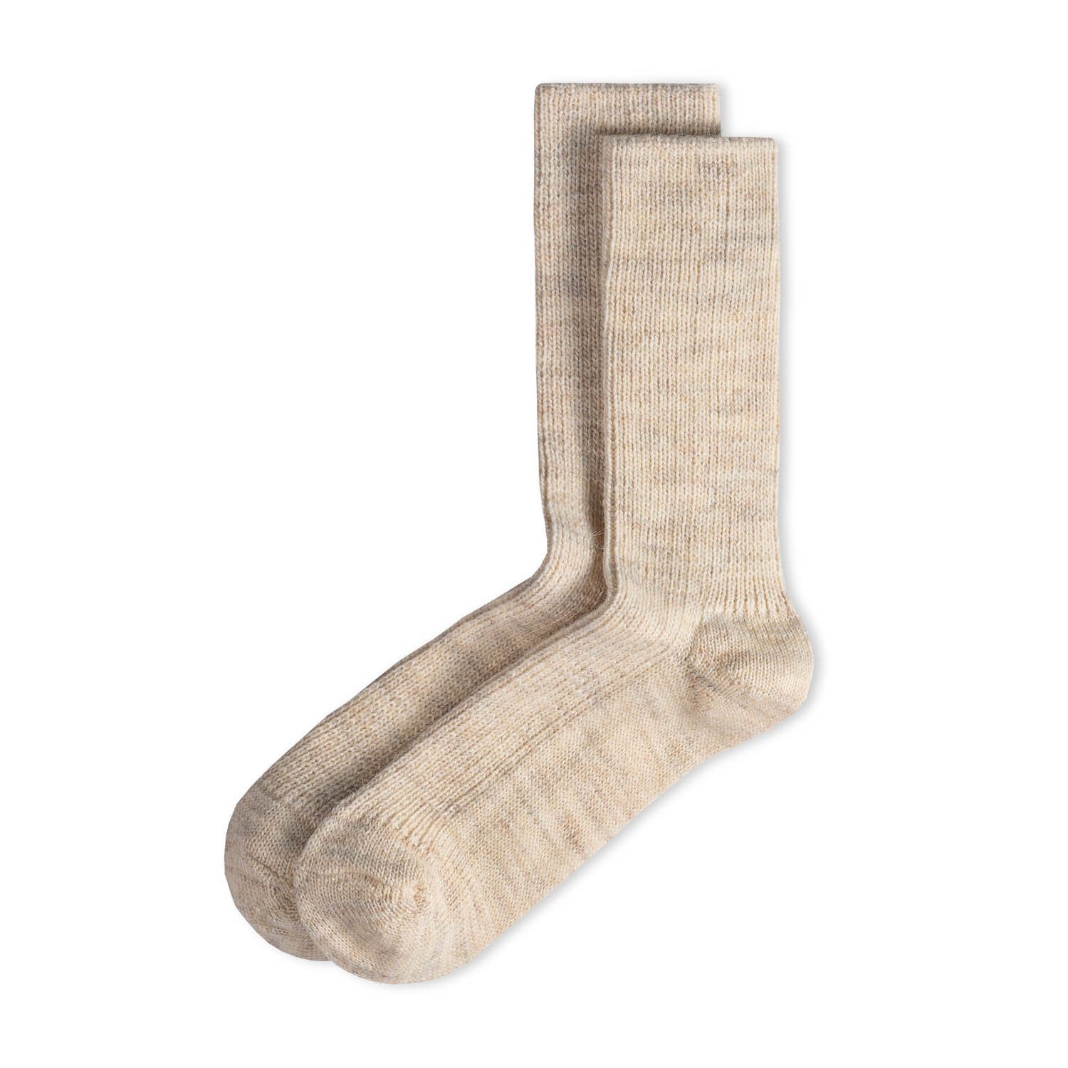 Cremefarbene flauschige Boho Wollsocken mit Alpakawolle von Ferdinand.