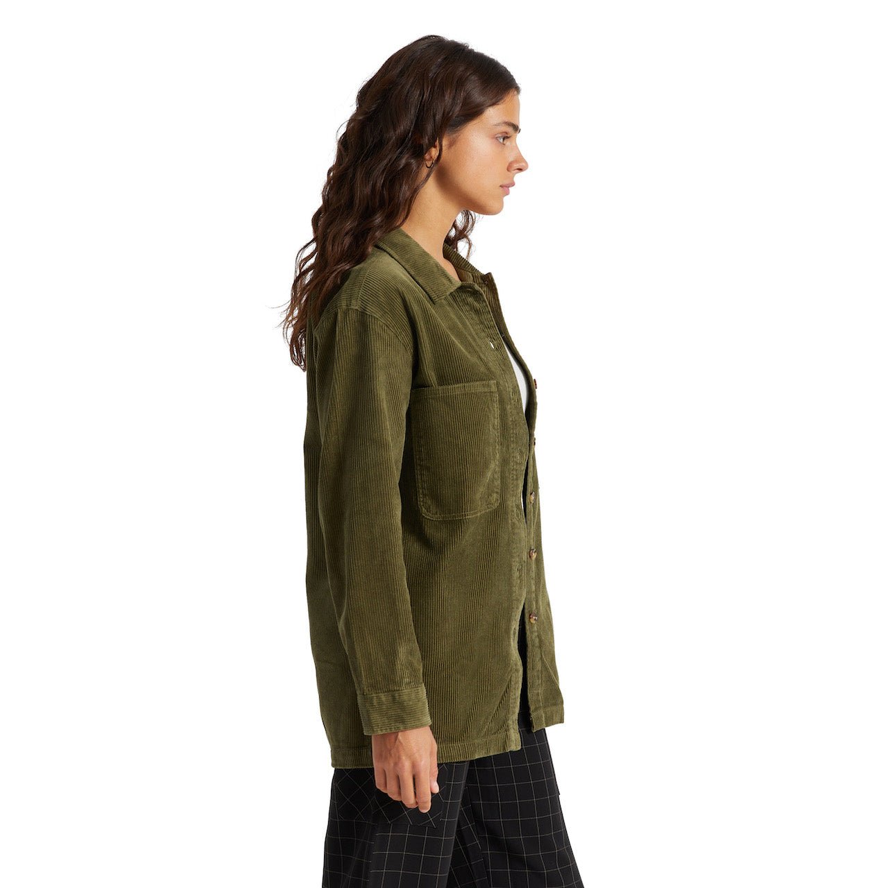 Bowery Tunic Overshirt - cord military olive - Dotty&Dan