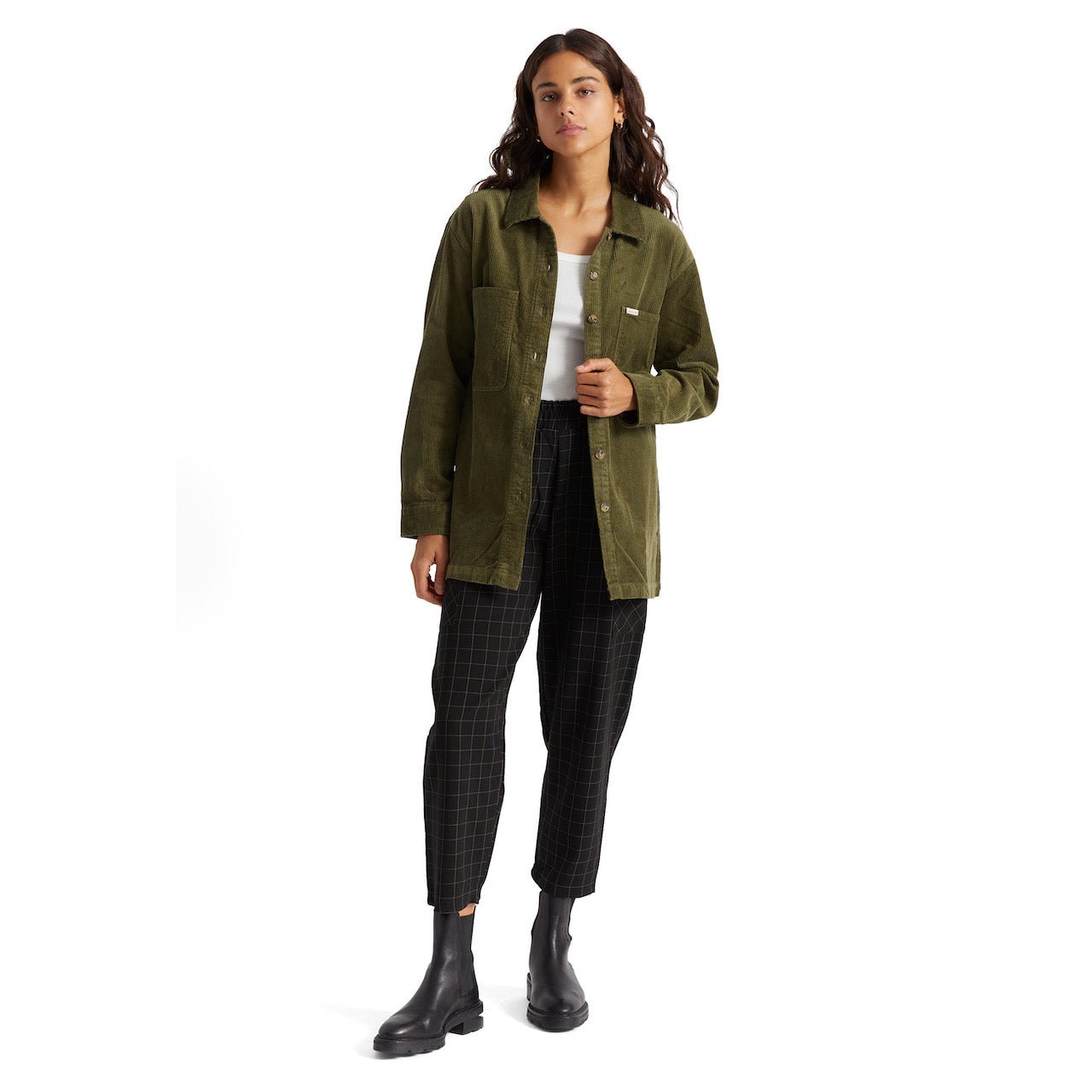 Bowery Tunic Overshirt - cord military olive - Dotty&Dan