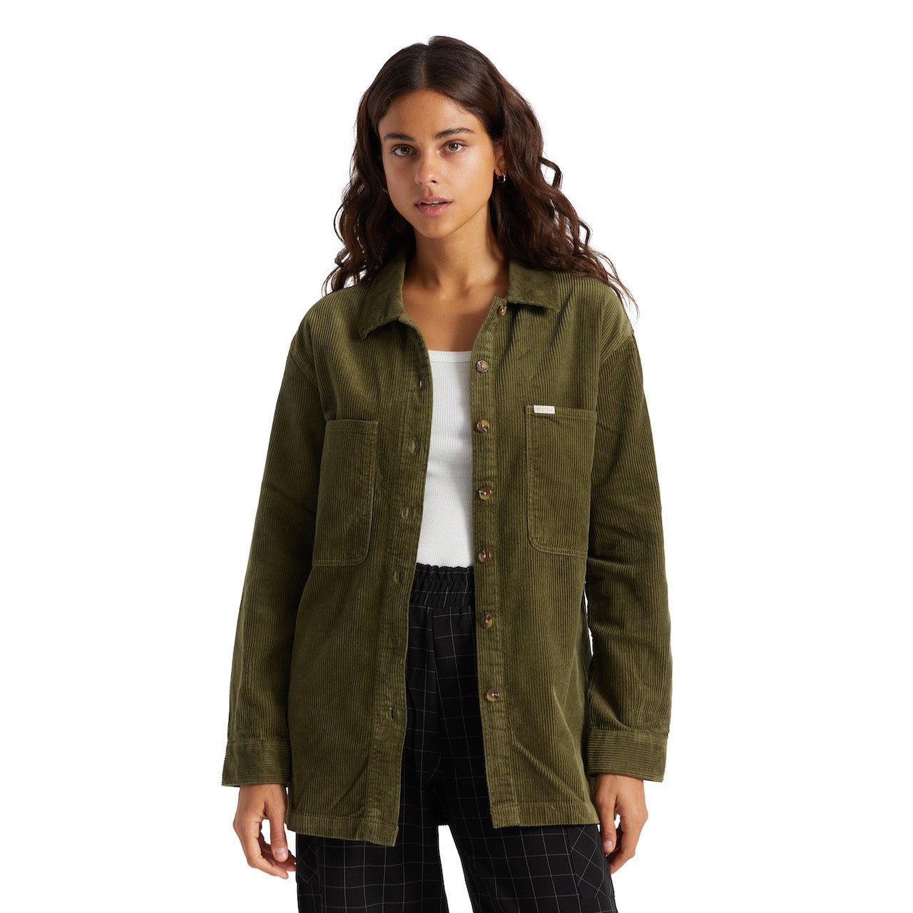 Bowery Tunic Overshirt - cord military olive - Dotty&Dan