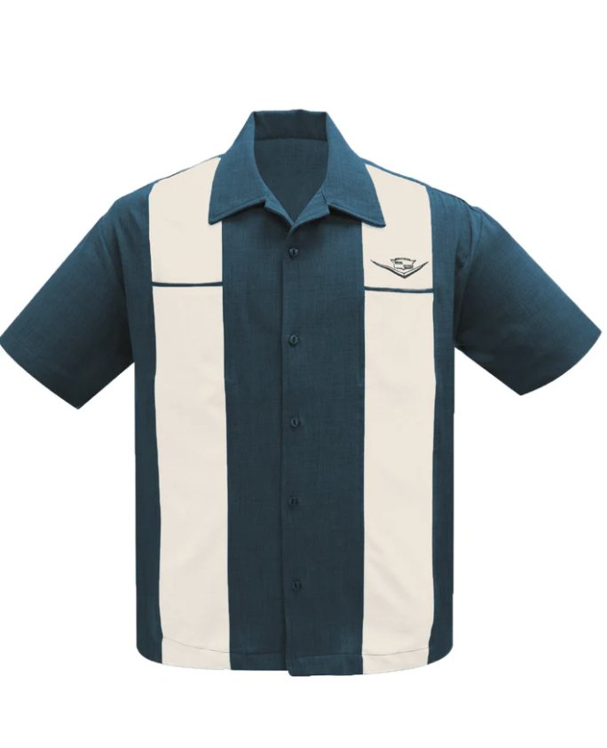 Bowling Hemd Classic Cruising - teal/cream