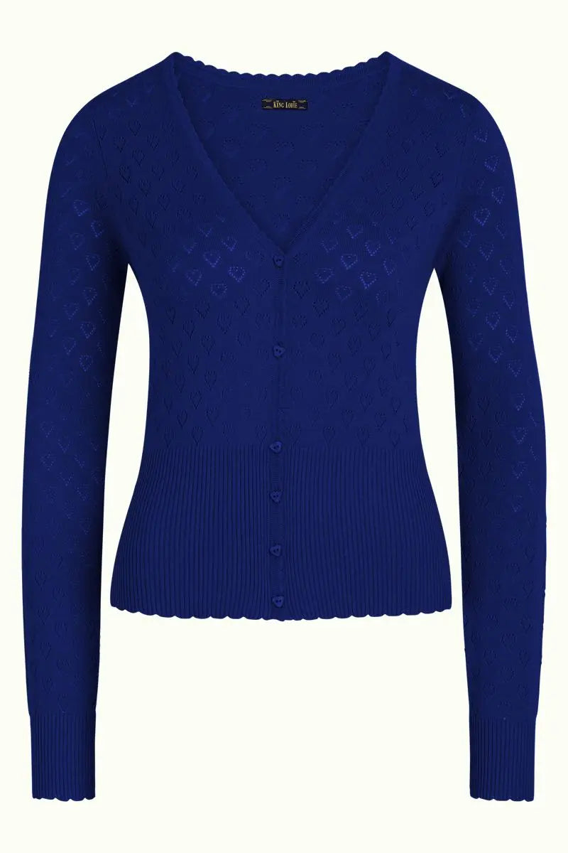 Cardigan V Heart Ajour - midnight - Dotty&Dan