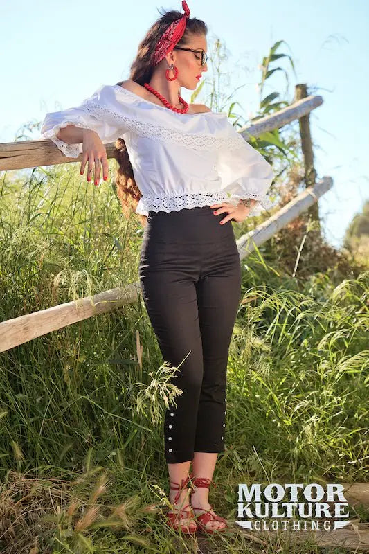 Carmen Blouse long sleeves - white - Dotty&Dan