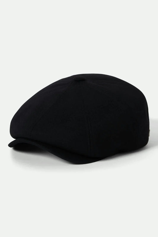 Brixton Brood Flannel Snap Cap schwarz im Newsboy Stil