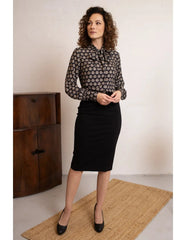Classic Pencil Skirt - navy punty