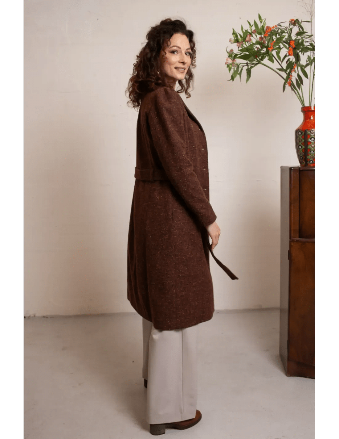 Dahlia Coat - marron wool melange - Dotty&Dan