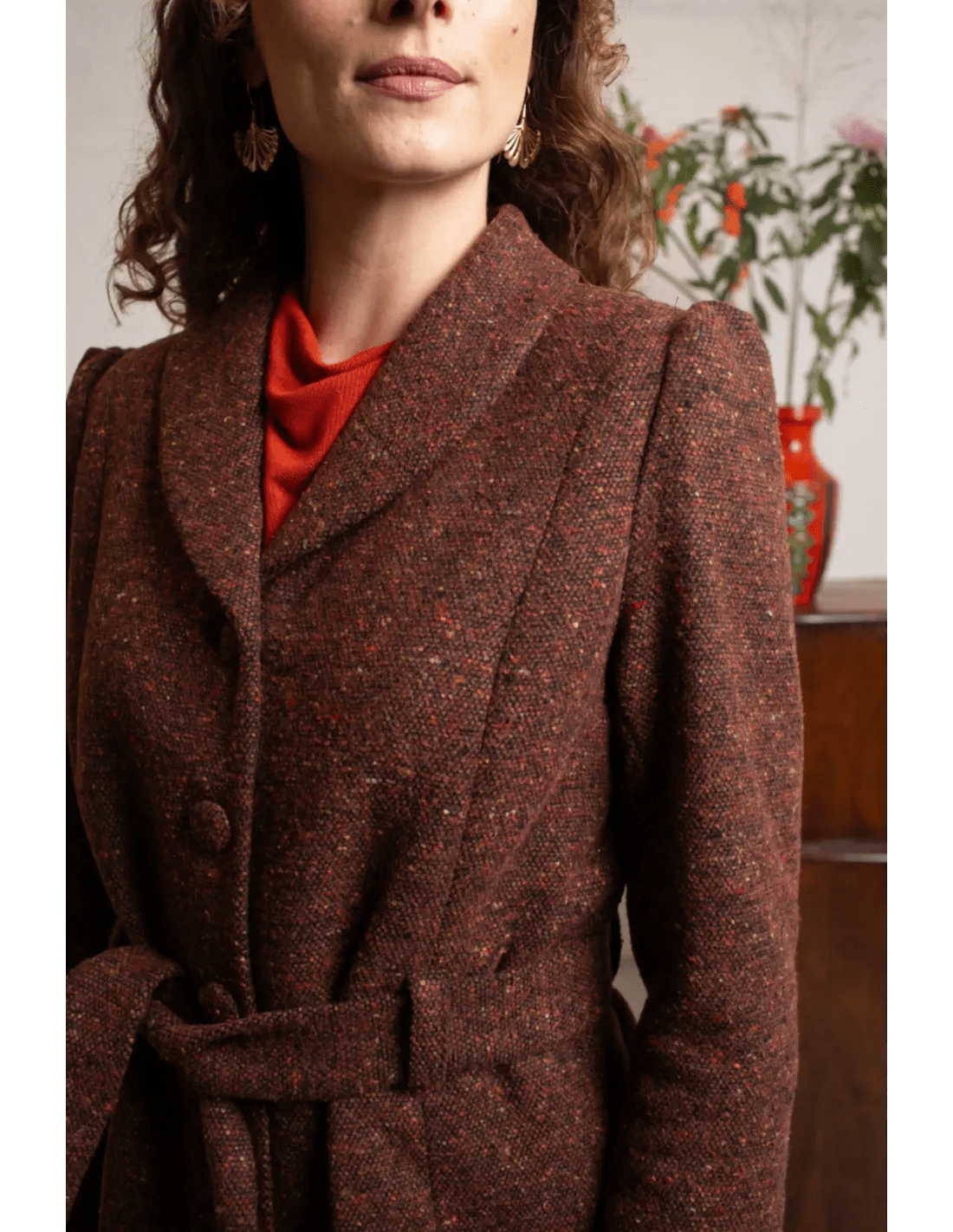 Dahlia Coat - marron wool melange - Dotty&Dan