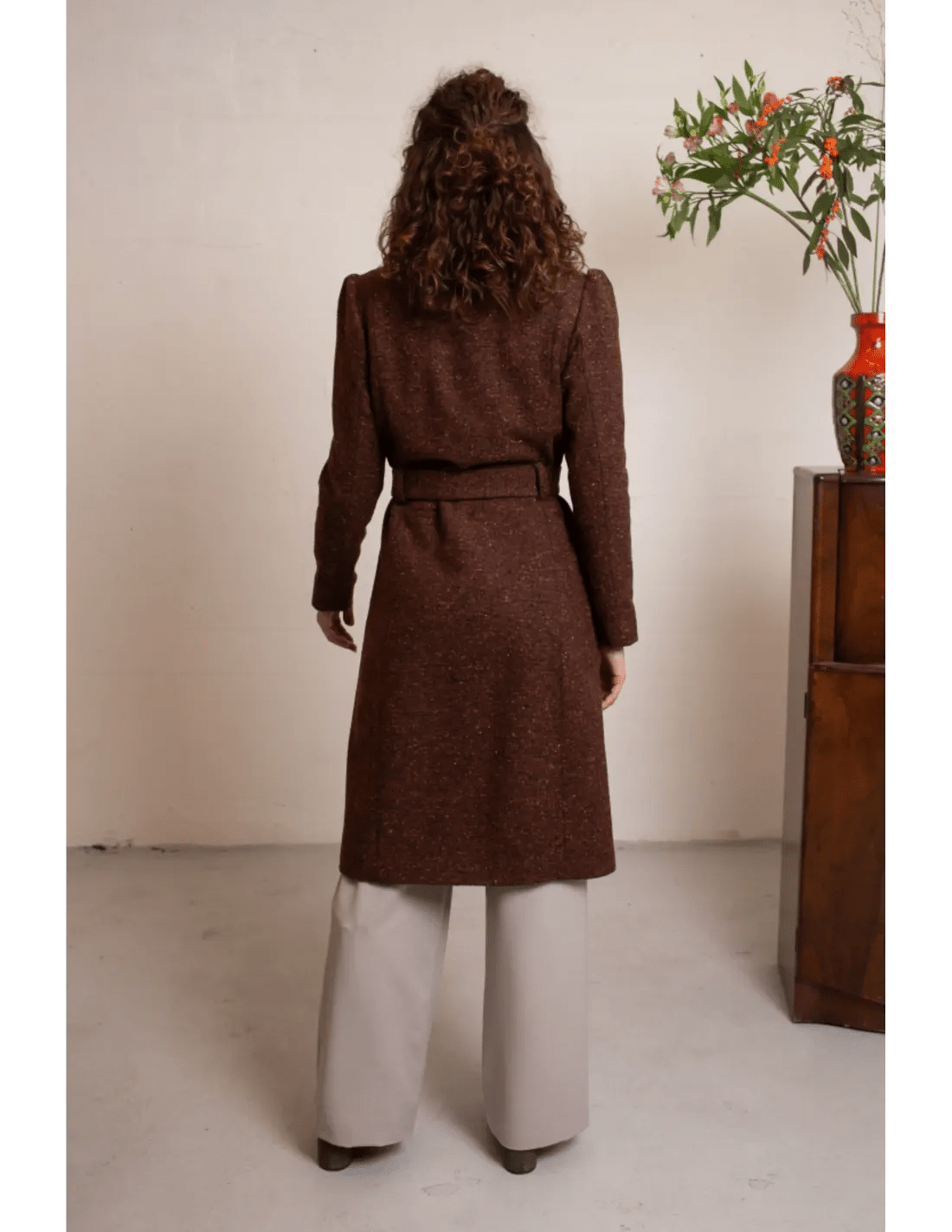 Dahlia Coat - marron wool melange - Dotty&Dan