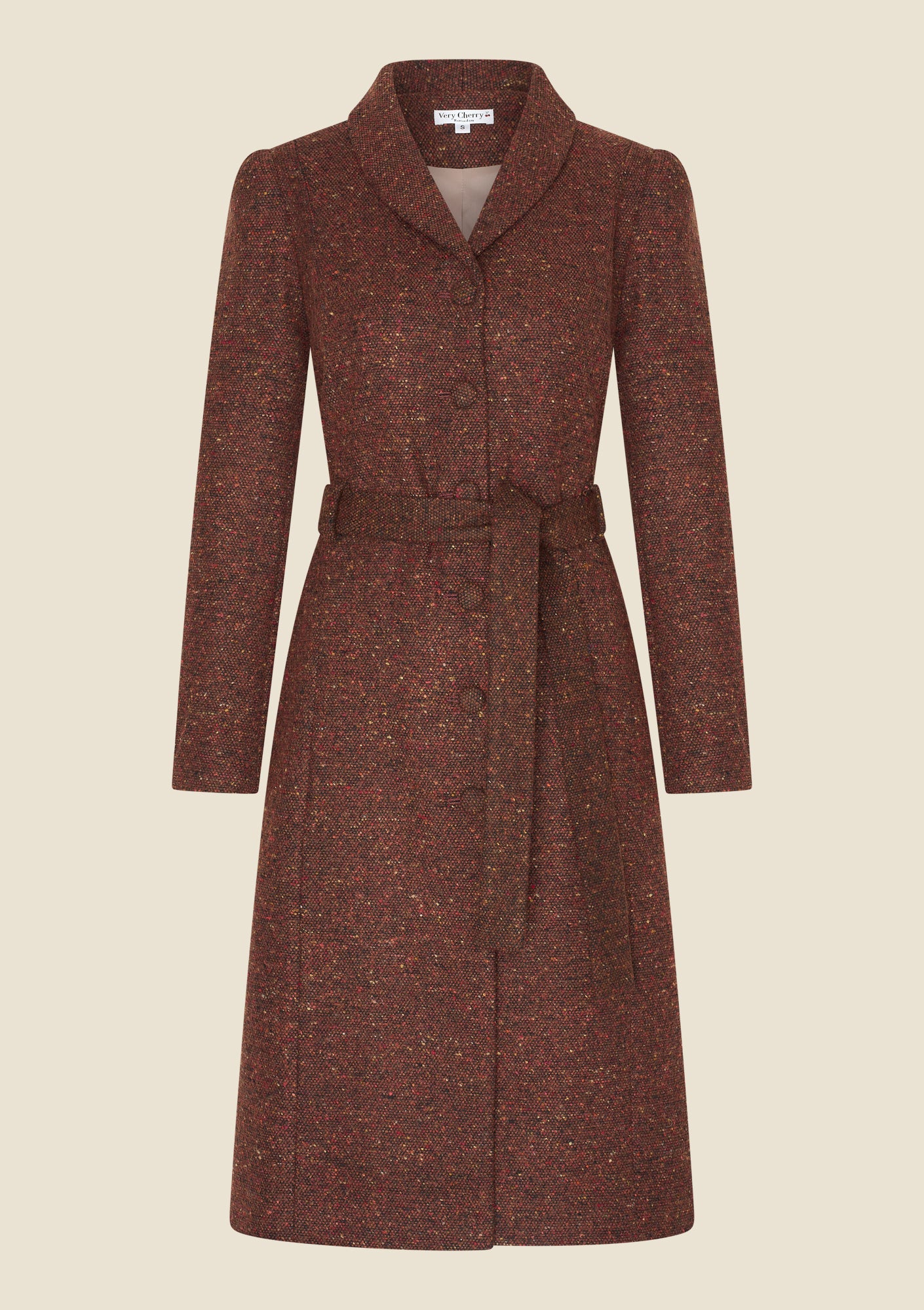Dahlia Coat - marron wool melange - Dotty&Dan