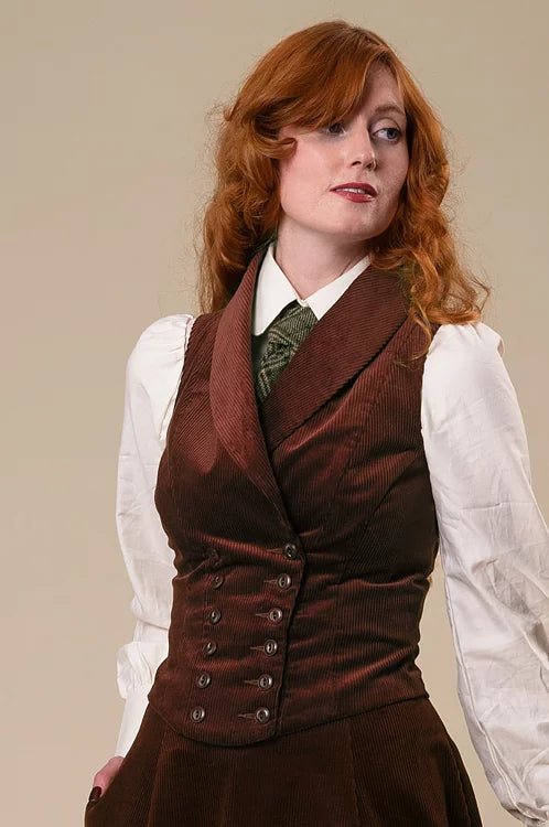 Dapper Dame Waistcoat - brown cord