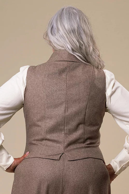 Dapper Dame Waistcoat - hazelnut twill - Dotty&Dan