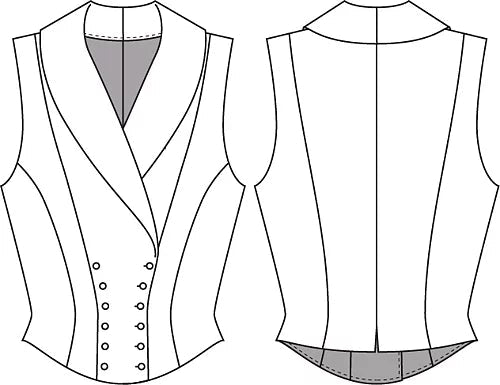 Dapper Dame Waistcoat - thyme herringbone - Dotty&Dan