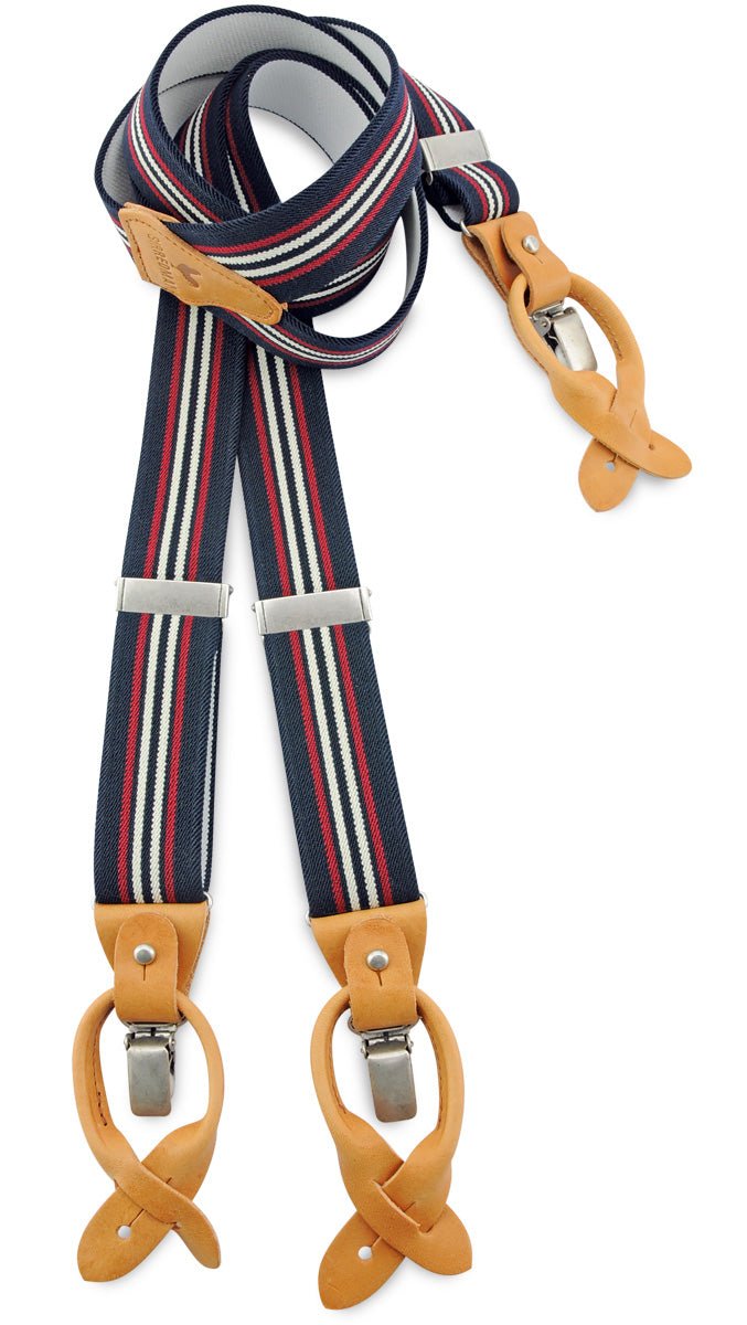 Deluxe Hosenträger Dock Worker - blue striped - Dotty&Dan