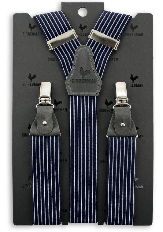 Deluxe Hosenträger Striped gent - navy blue/grey - Dotty&Dan