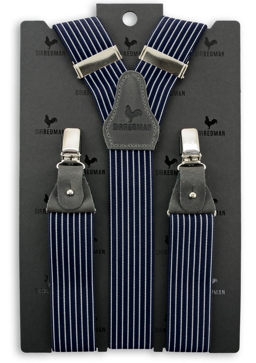 Deluxe Hosenträger Striped gent - navy blue/grey - Dotty&Dan