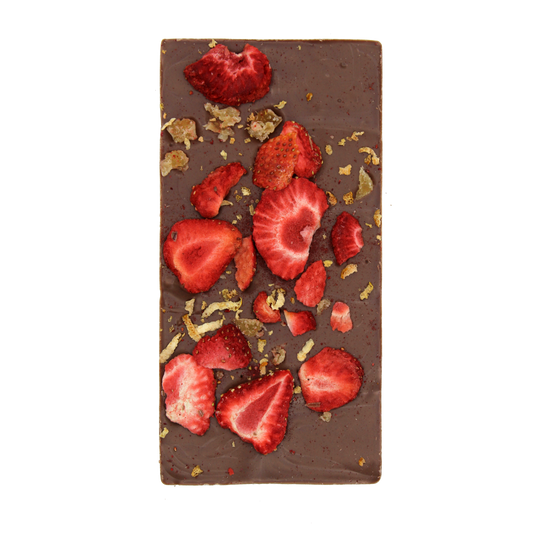 Ritonka Premium Milchschokoladentafel mit fruchtigen Toppings, handmade in Österreich