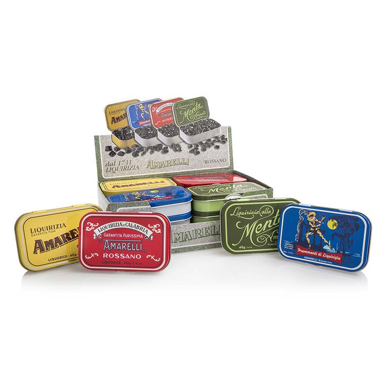 nostalgische Metallbox mit verschiedenen italienischen Lakritzsorten - Dotty&Dan