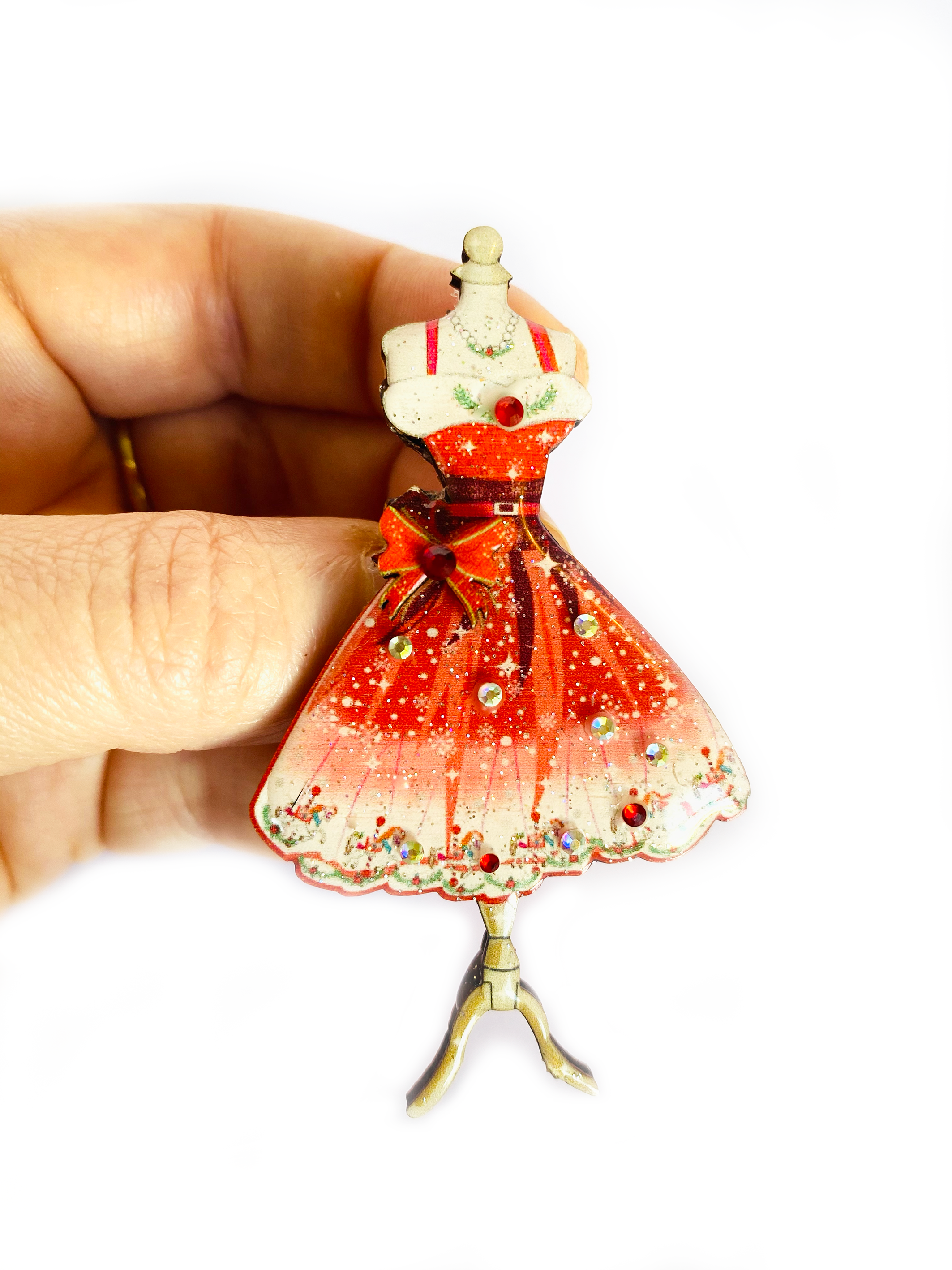 50er Jahre Weihnachts Kleiderbrosche - Dotty&Dan
