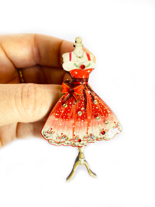 50er Jahre Weihnachts Kleiderbrosche - Dotty&Dan