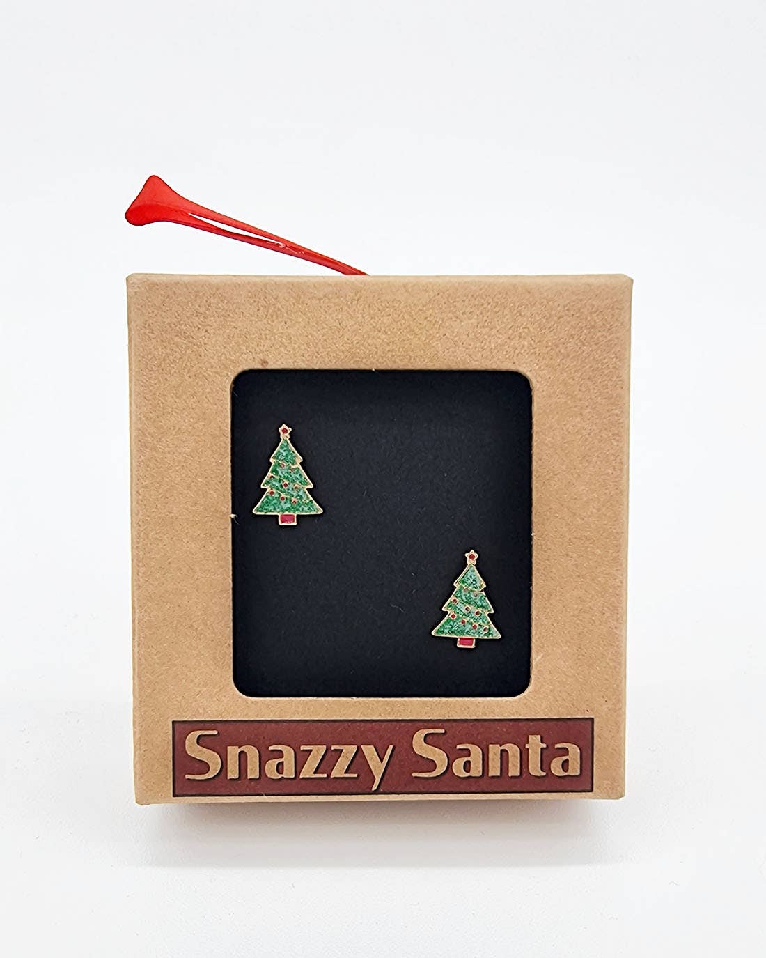 Snazzy Santa - Weihnachts-Ohrstecker „Weihnachtsbäume mit Glitzer“ - Dotty&Dan