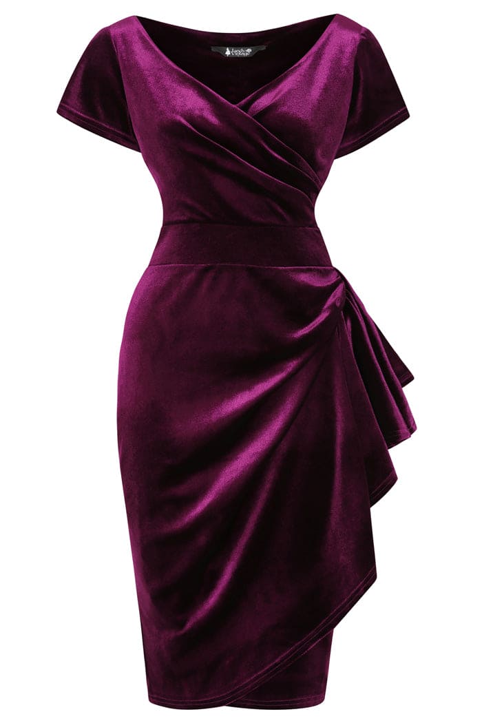 Elsie Dress - plum velvet - Dotty&Dan