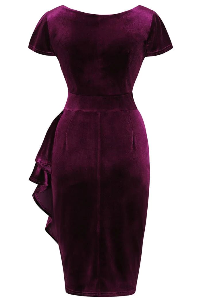 Elsie Dress - plum velvet - Dotty&Dan