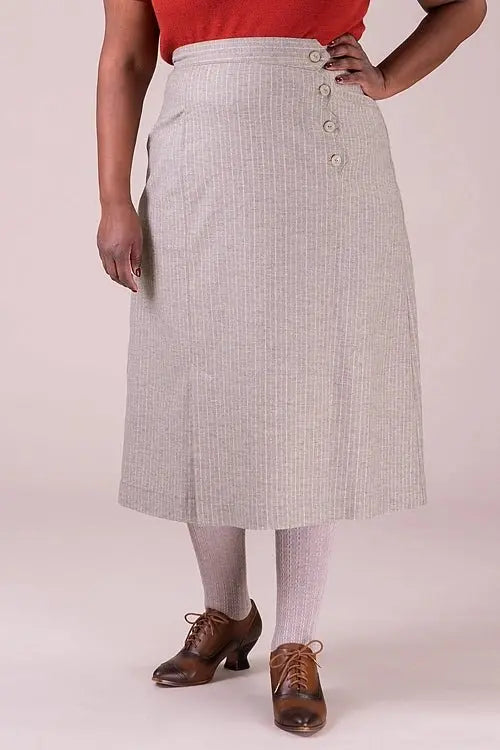 art deco dream skirt - oat pinstripe - Dotty&Dan