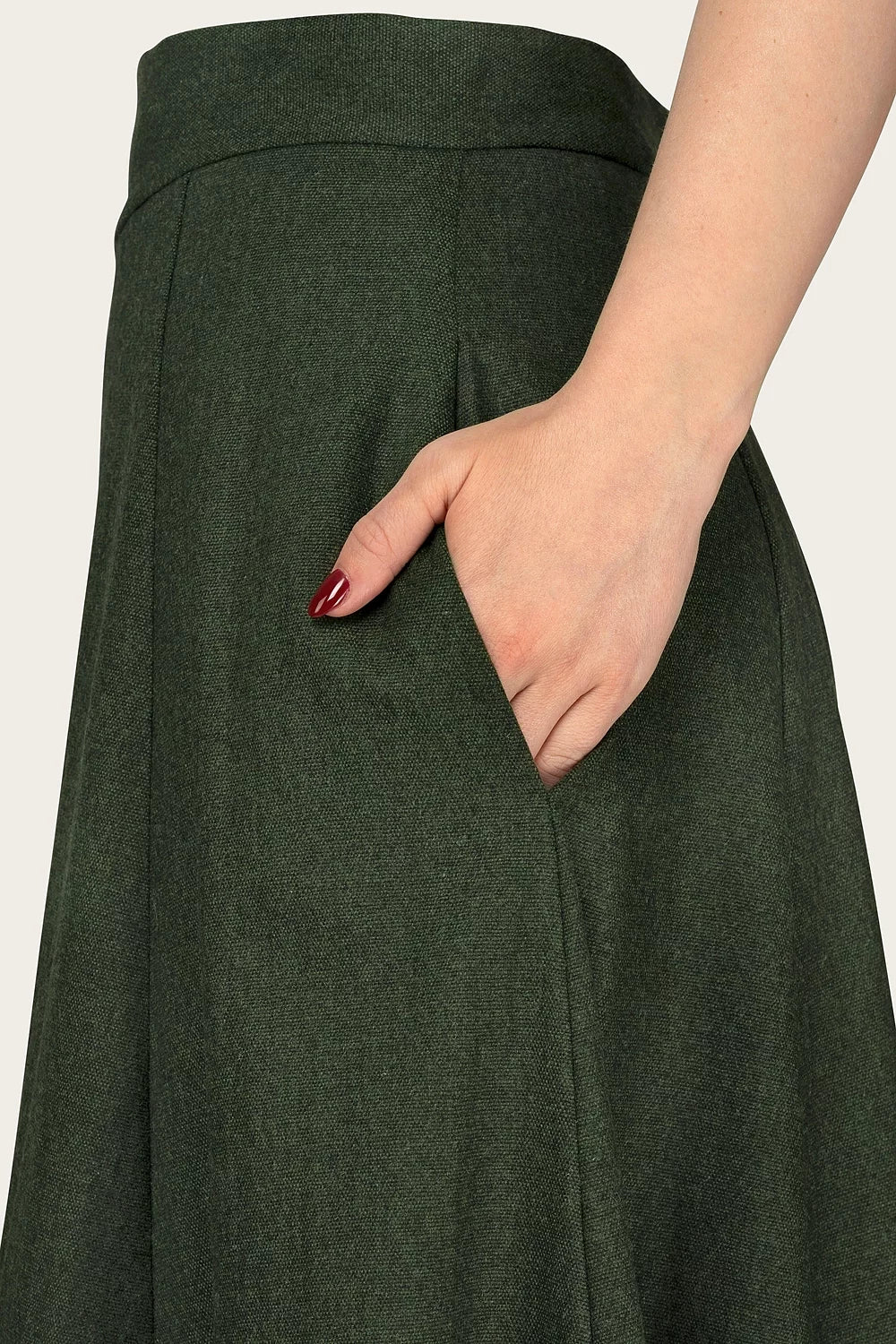 The Tireless Trailblazer Skirt Pine green wool blend - Dotty&Dan