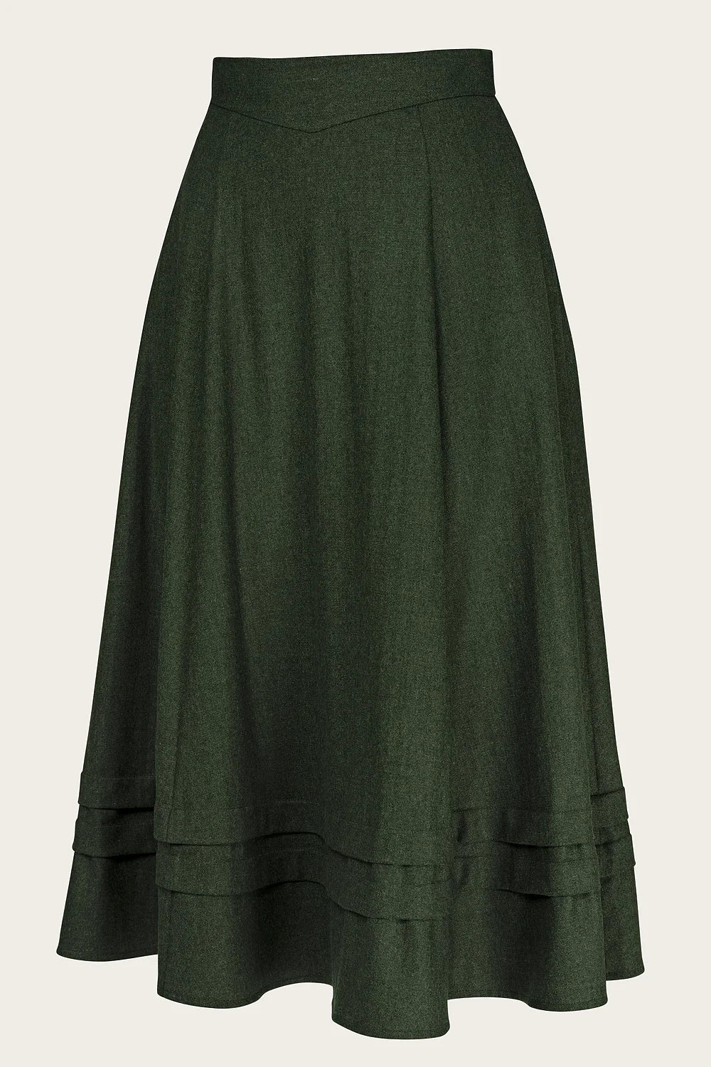 The Tireless Trailblazer Skirt Pine green wool blend - Dotty&Dan