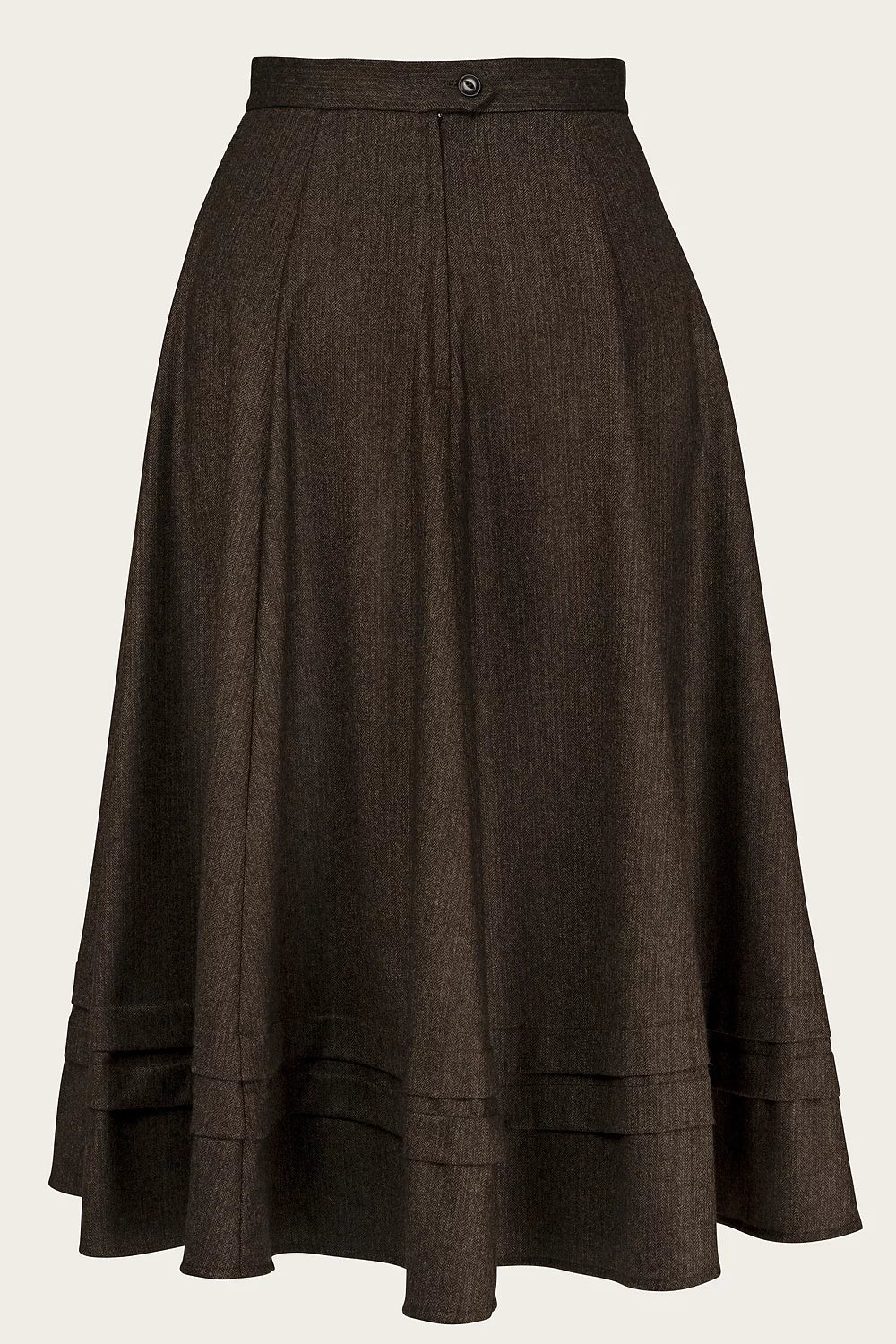 The Tireless Trailblazer Skirt - brown pinstripe herringbone - Dotty&Dan