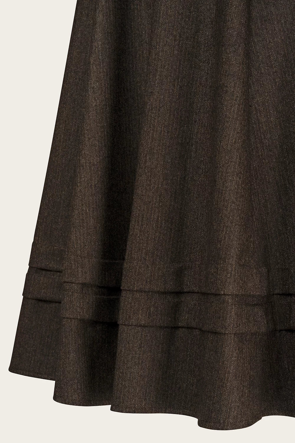 The Tireless Trailblazer Skirt - brown pinstripe herringbone - Dotty&Dan