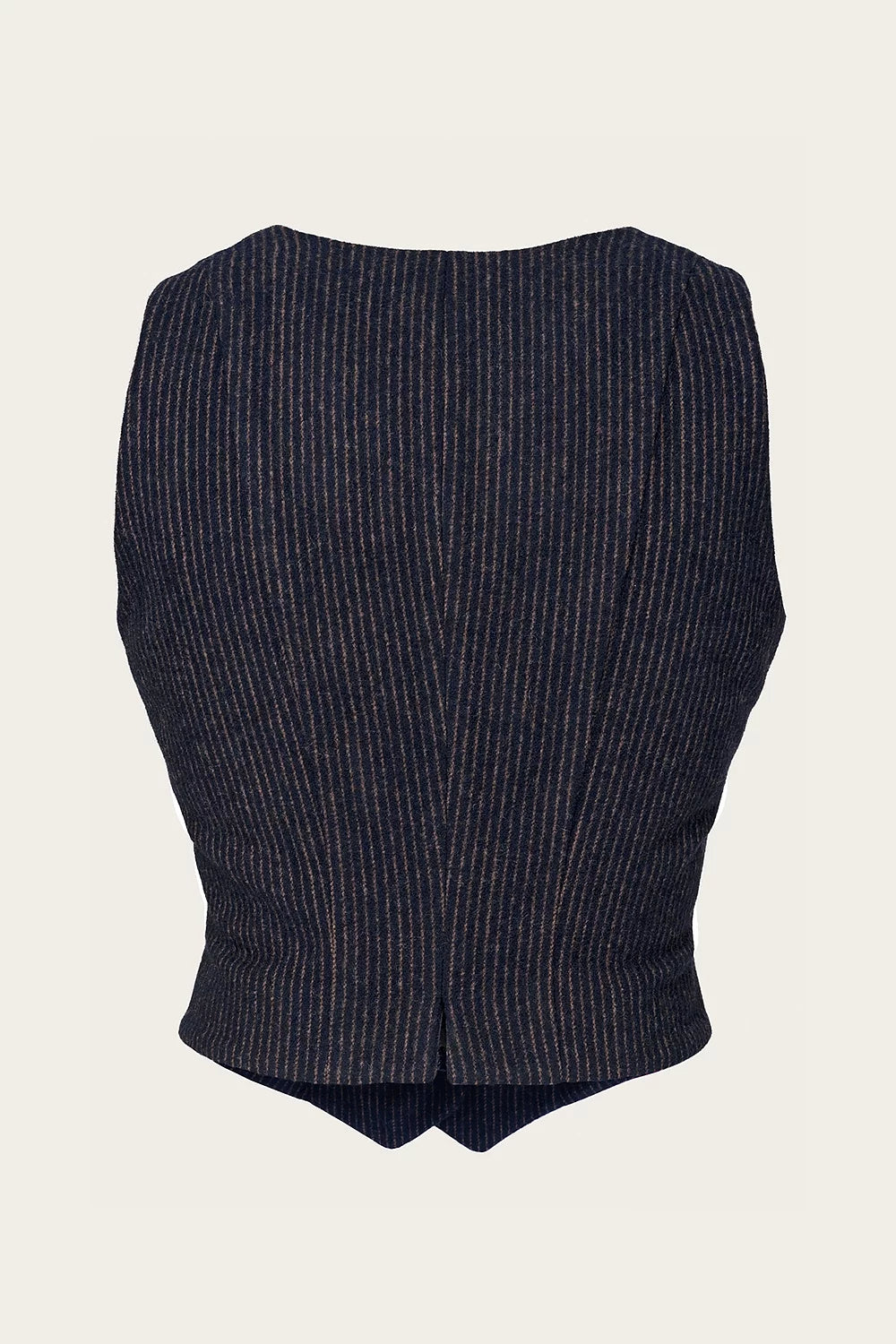 The Suit Up Waistcoat - navy & brown pinstripe