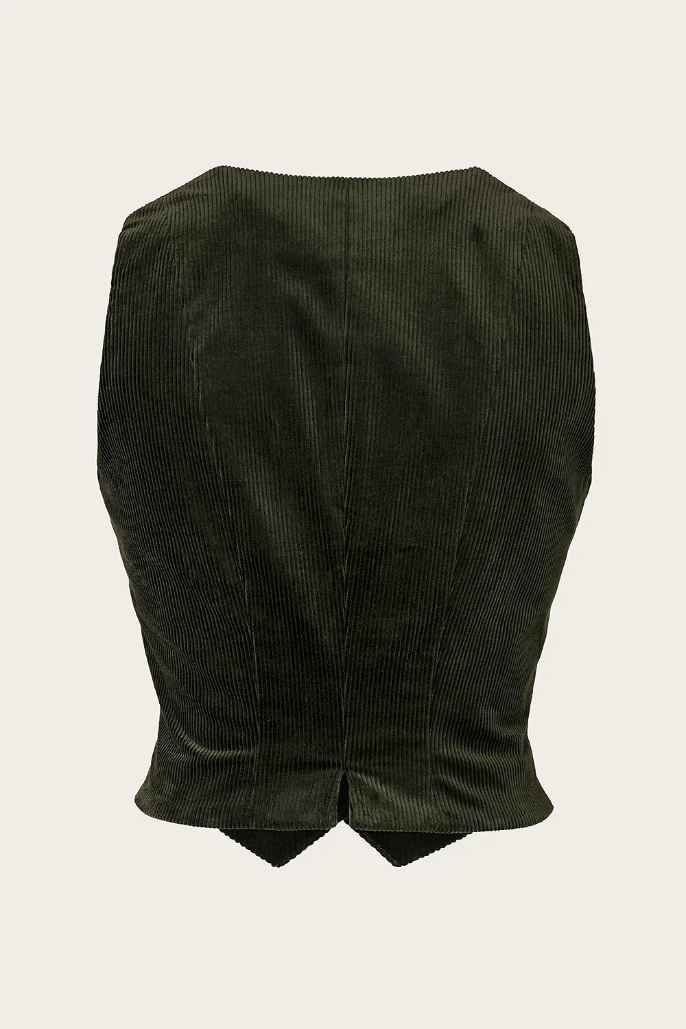 Rückansicht Emmy Design Cord Weste Waldgrün – Jumbo Cord Retro Look