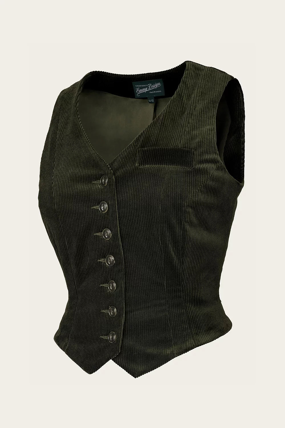 Emmy Design Suit Up Waistcoat Forest Green Cord – Vintage Damenweste