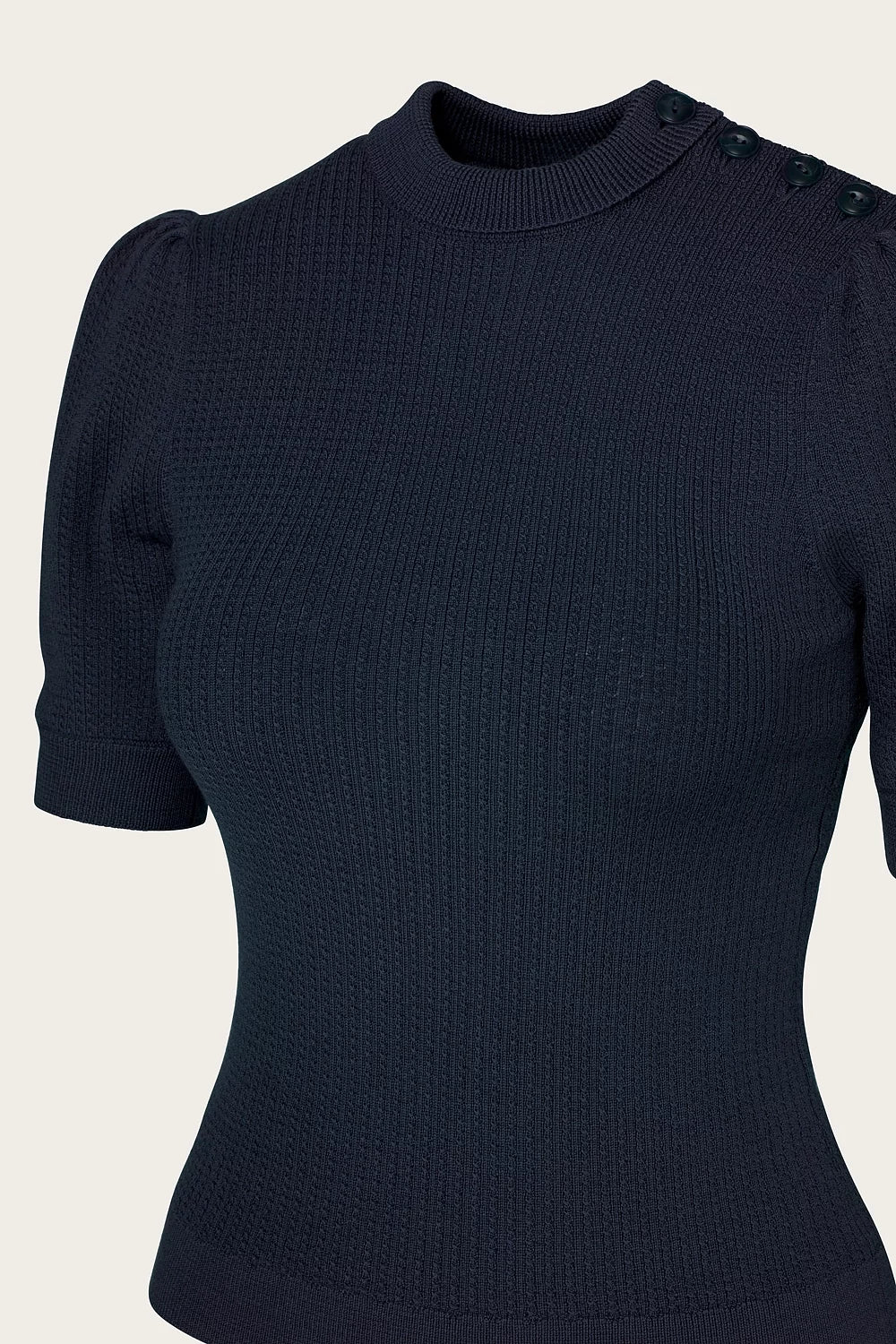 The Top Drawer Top - Navy mélange wool - Dotty&Dan