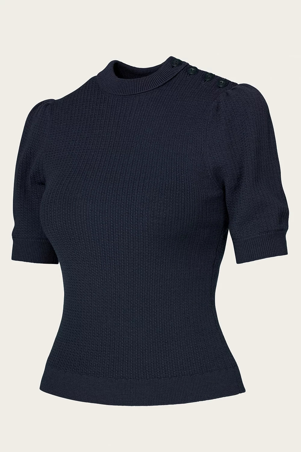 Emmy Design Top Drawer Top Navy Wool – Vintage Stricktop Damen