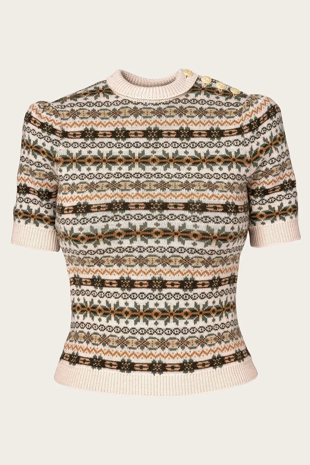 The Fairest Knit Top - Antique white mélange wool - Dotty&Dan