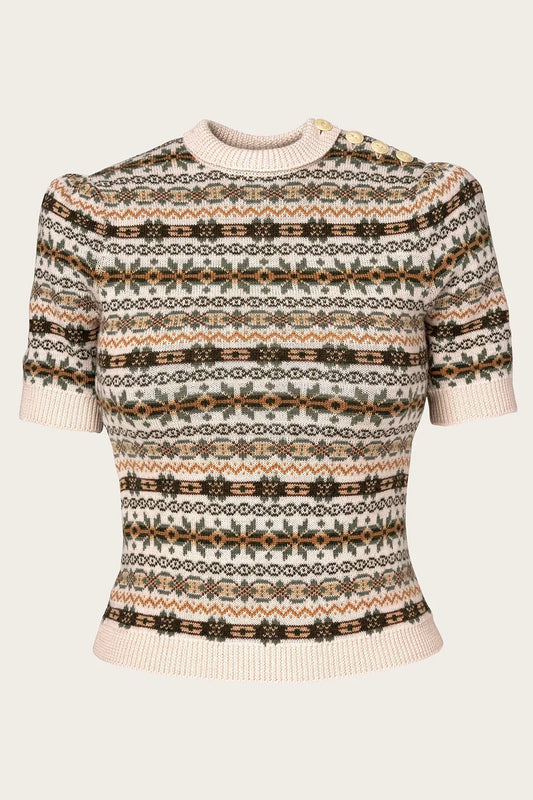 The Fairest Knit Top - Antique white mélange wool - Dotty&Dan