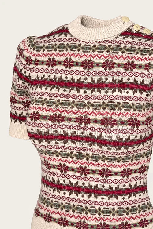 Vintage Fair Isle Stricktop Damen