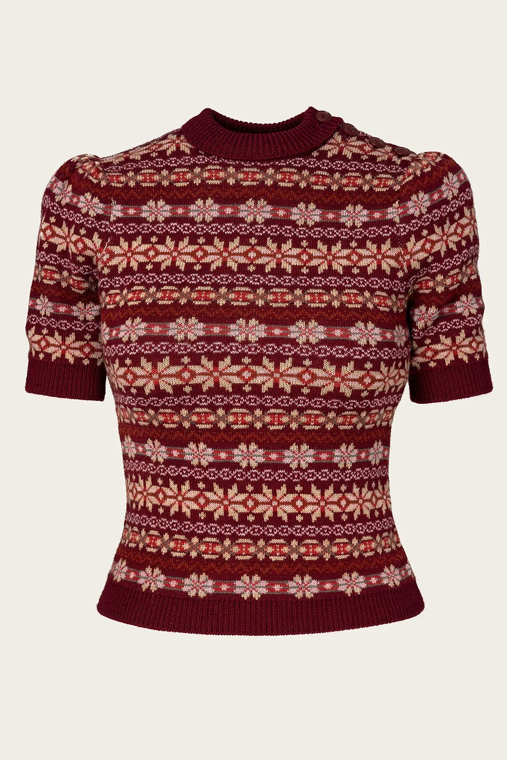 The Fairest Knit Top - Maroon mélange wool - Dotty&Dan