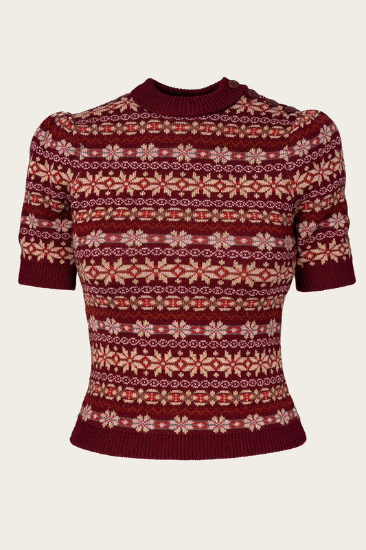 The Fairest Knit Top - Maroon mélange wool - Dotty&Dan