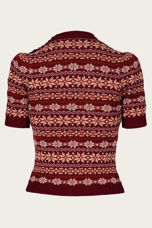 The Fairest Knit Top - Maroon mélange wool - Dotty&Dan