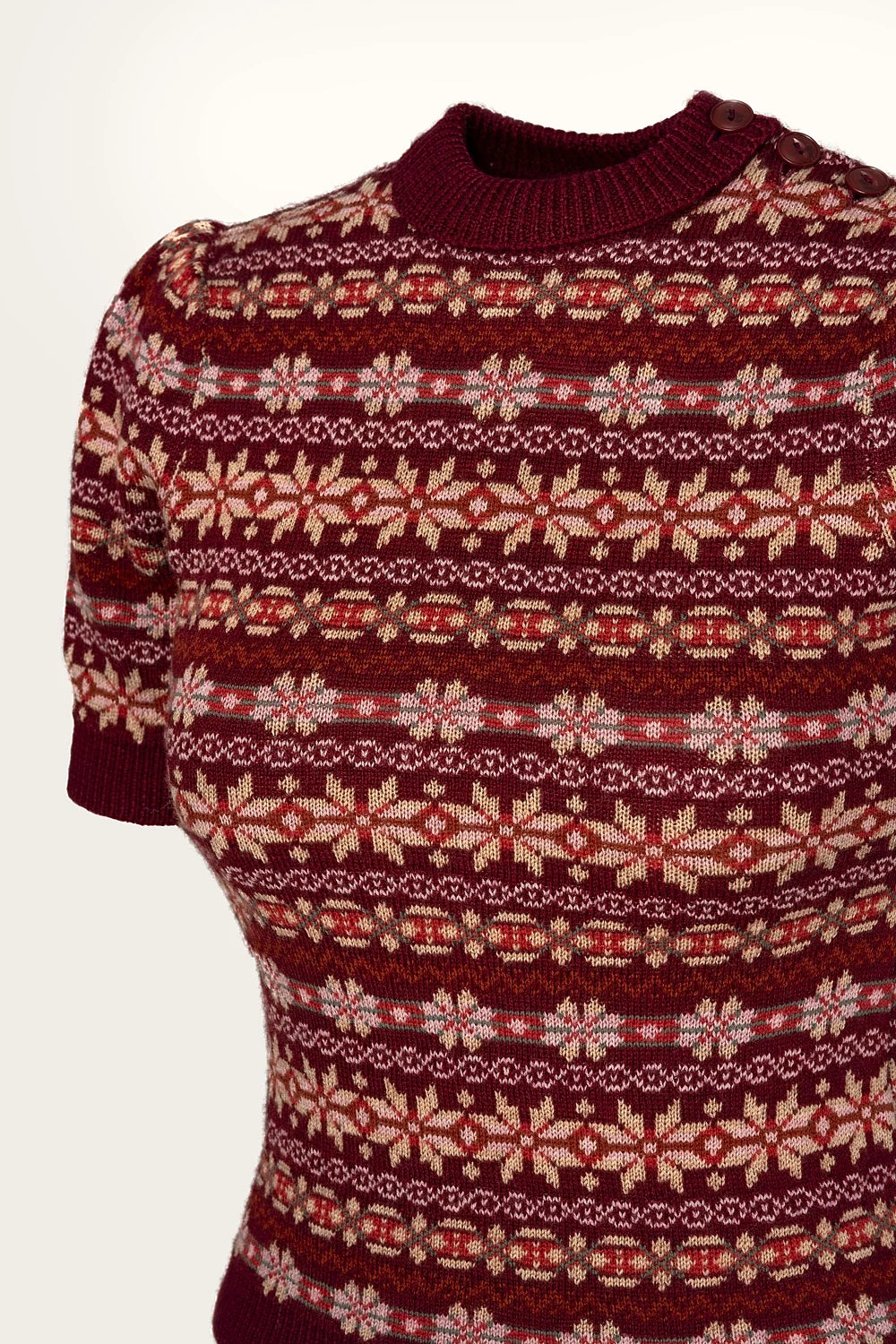 The Fairest Knit Top - Maroon mélange wool - Dotty&Dan