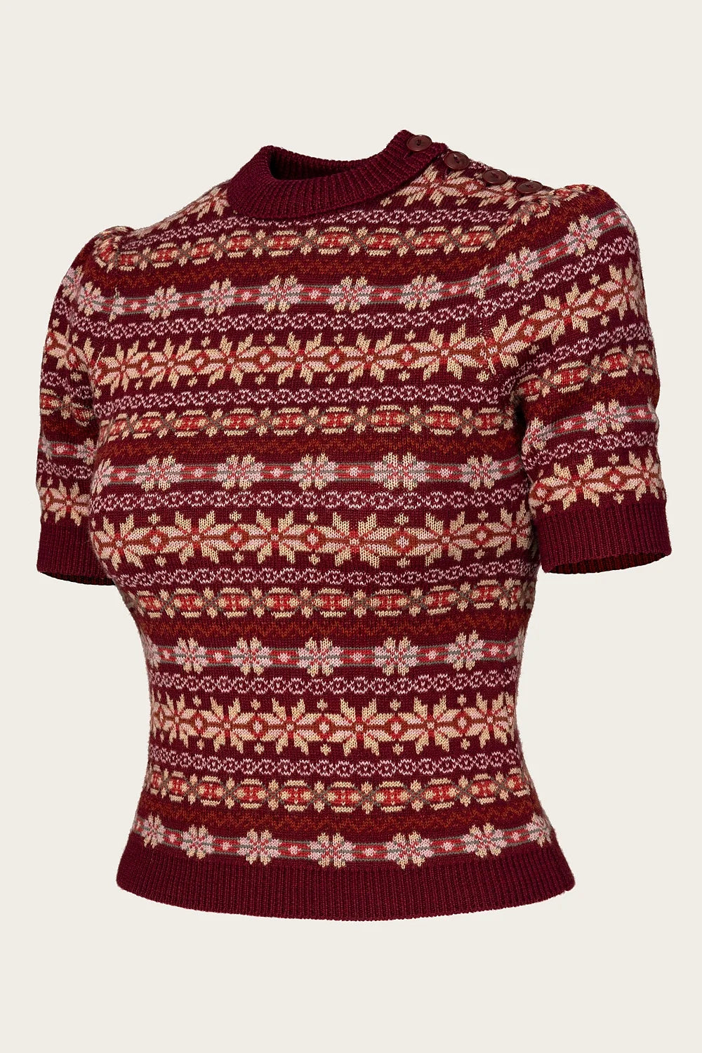 The Fairest Knit Top - Maroon mélange wool - Dotty&Dan